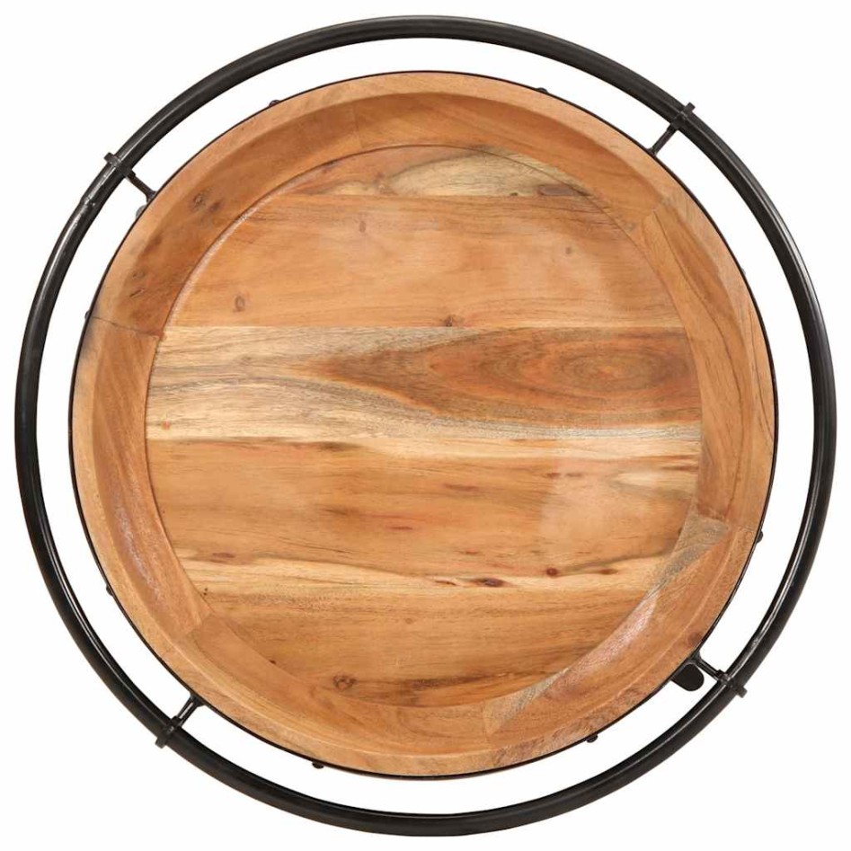 Mesa auxiliar madera maciza de acacia Ø55x60