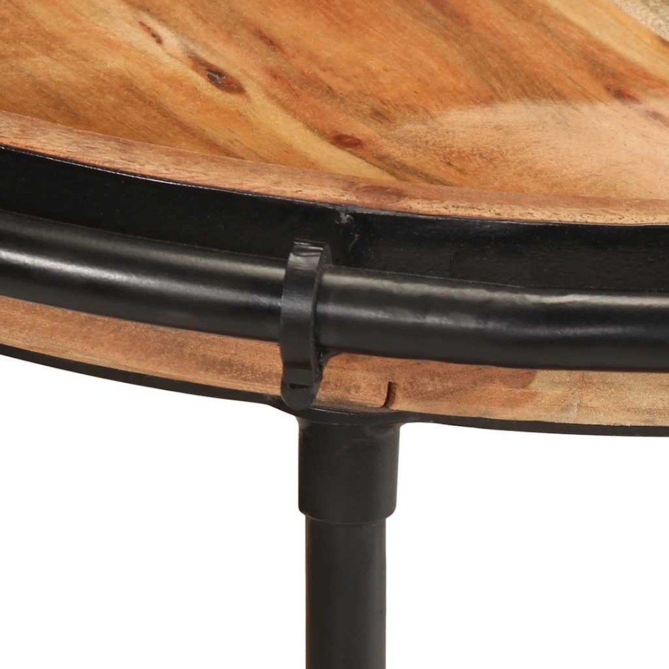 Mesa auxiliar madera maciza de acacia Ø55x60