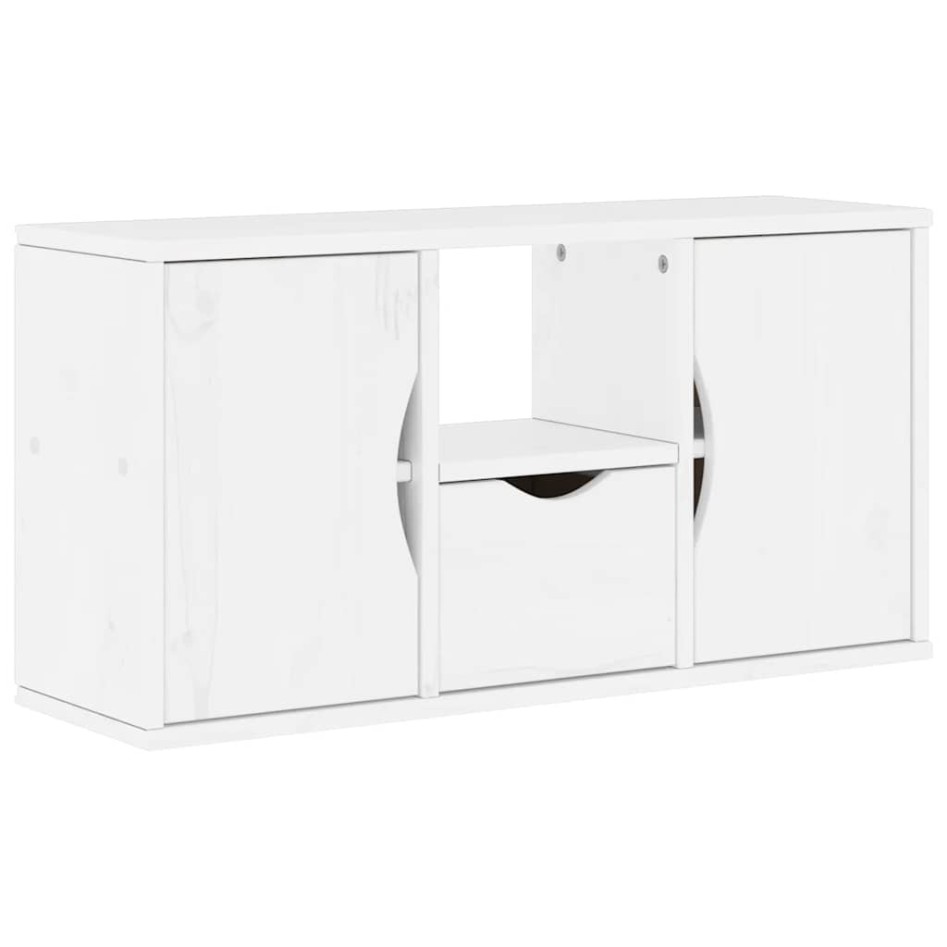 Mueble para TV con cajón ODDA blanco 79x24x40 cm madera