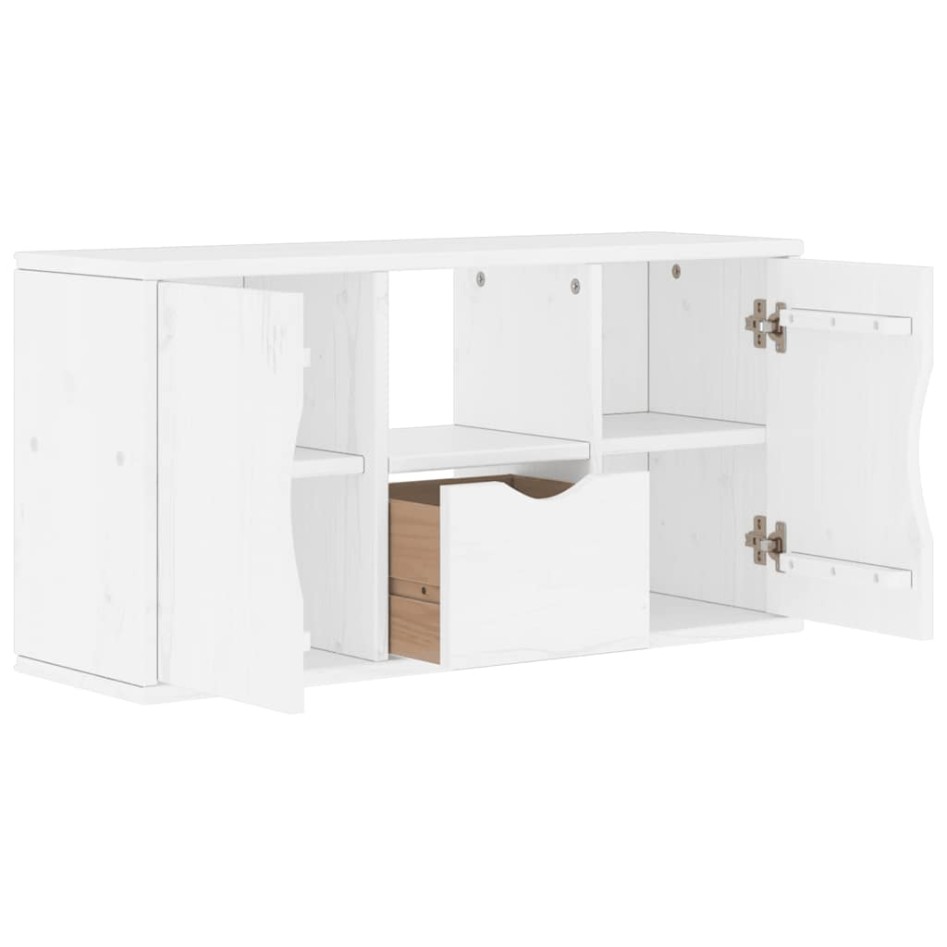 Mueble para TV con cajón ODDA blanco 79x24x40 cm madera