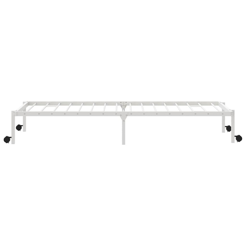 Estructura de cama sin colchón plegable blanco acero 100x190