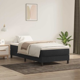 Cama box spring sin colchón negro terciopelo 90x220