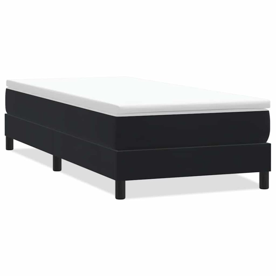 Cama box spring sin colchón negro terciopelo 90x220
