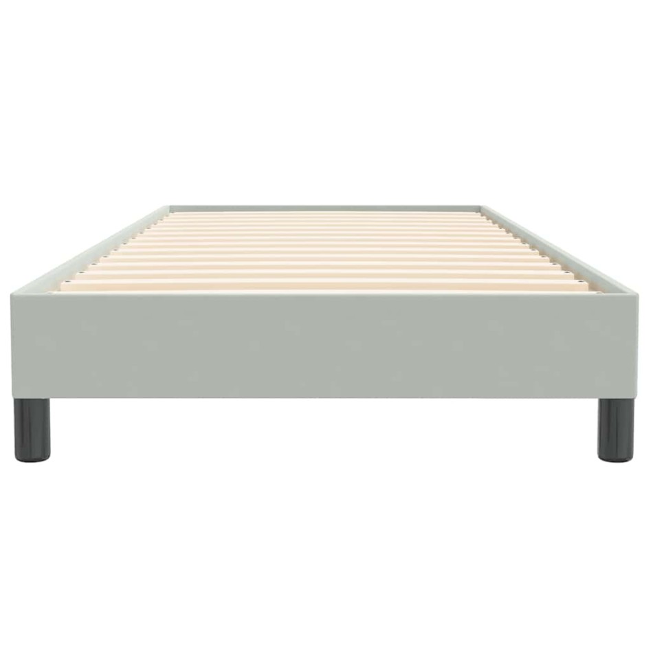 Cama box spring sin colchón gris claro terciopelo 90x220