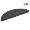 Alfombrilla autoadhesiva escalera 30 uds gris oscuro 56x17x3 cm
