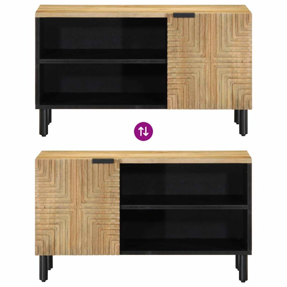 Mueble de TV madera maciza mango marrón 80x31,5x46