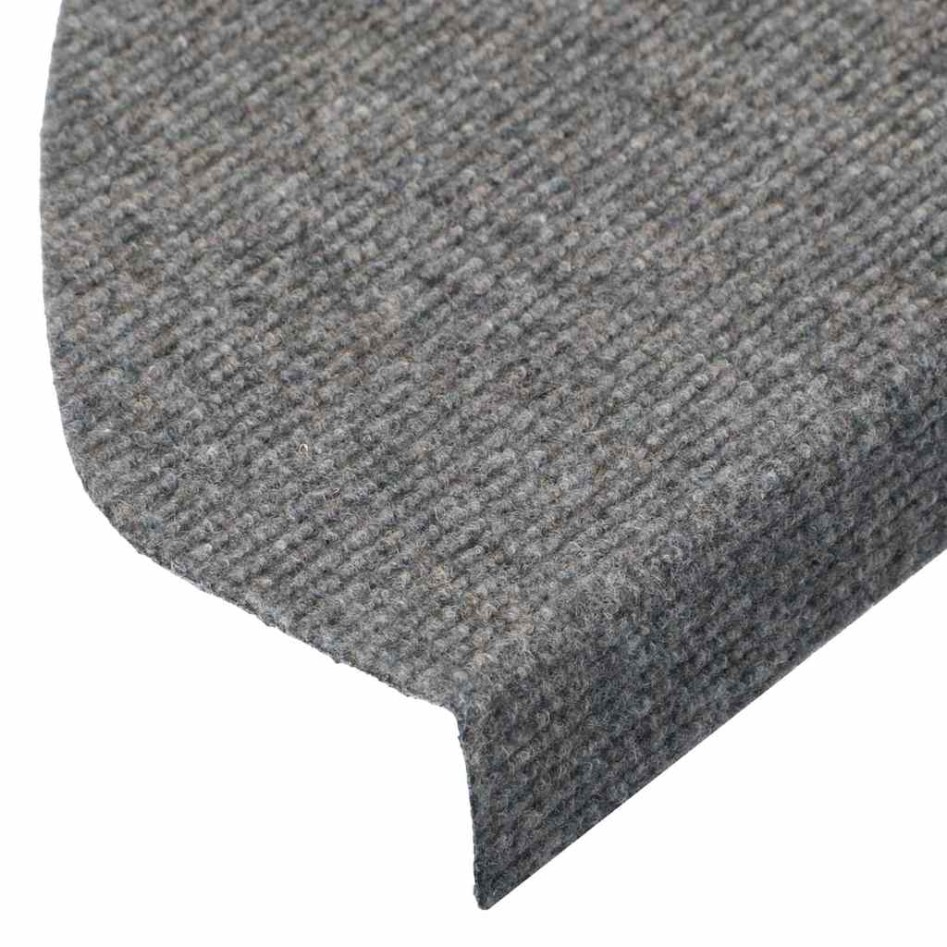 Alfombrilla autoadhesiva escalera 30 uds gris 65x22,5x3,5