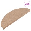Alfombrilla autoadhesiva escalera 30 uds beige 65x22,5x3,5 cm