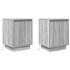 Mesillas de noche con luces LED 2 uds gris sonoma 38x34x50