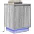 Mesillas de noche con luces LED 2 uds gris sonoma 38x34x50