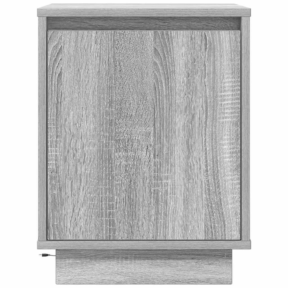 Mesillas de noche con luces LED 2 uds gris sonoma 38x34x50