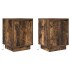 Mesillas de noche con luces LED 2 uds roble ahumado 38x34x50