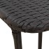 Mesa de jardín plegable de ratán sintético negra 90x51x75