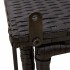 Mesa de jardín plegable de ratán sintético negra 90x51x75