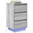 Mesilla de noche con luces LED sonoma gris 38x34x65