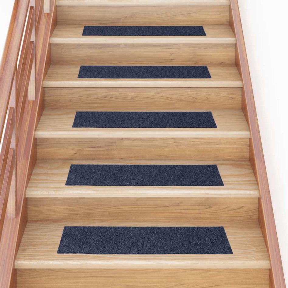 Alfombrillas escaleras autoadhesivas 30uds gris azul 76x20