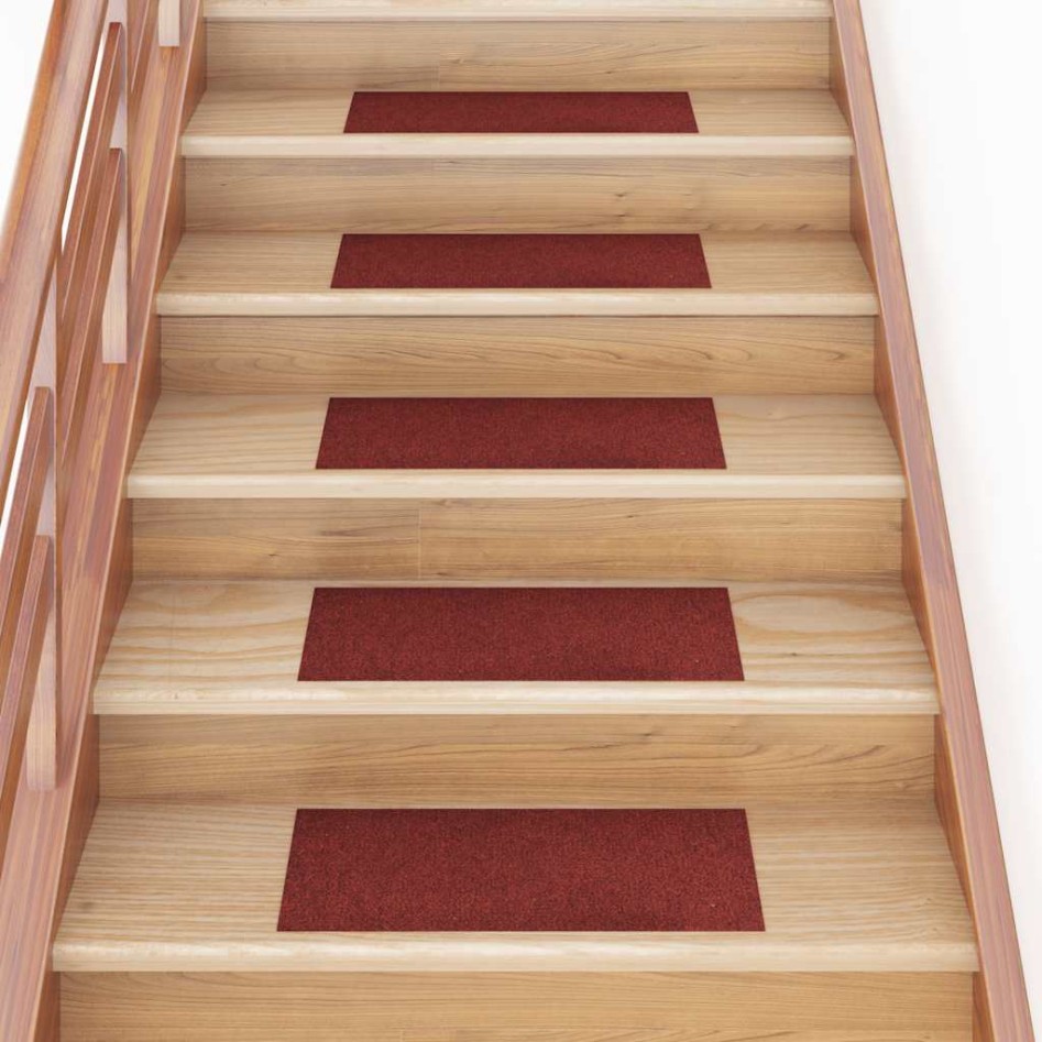 Alfombrillas escaleras autoadhesivas 30uds rojas 60x25