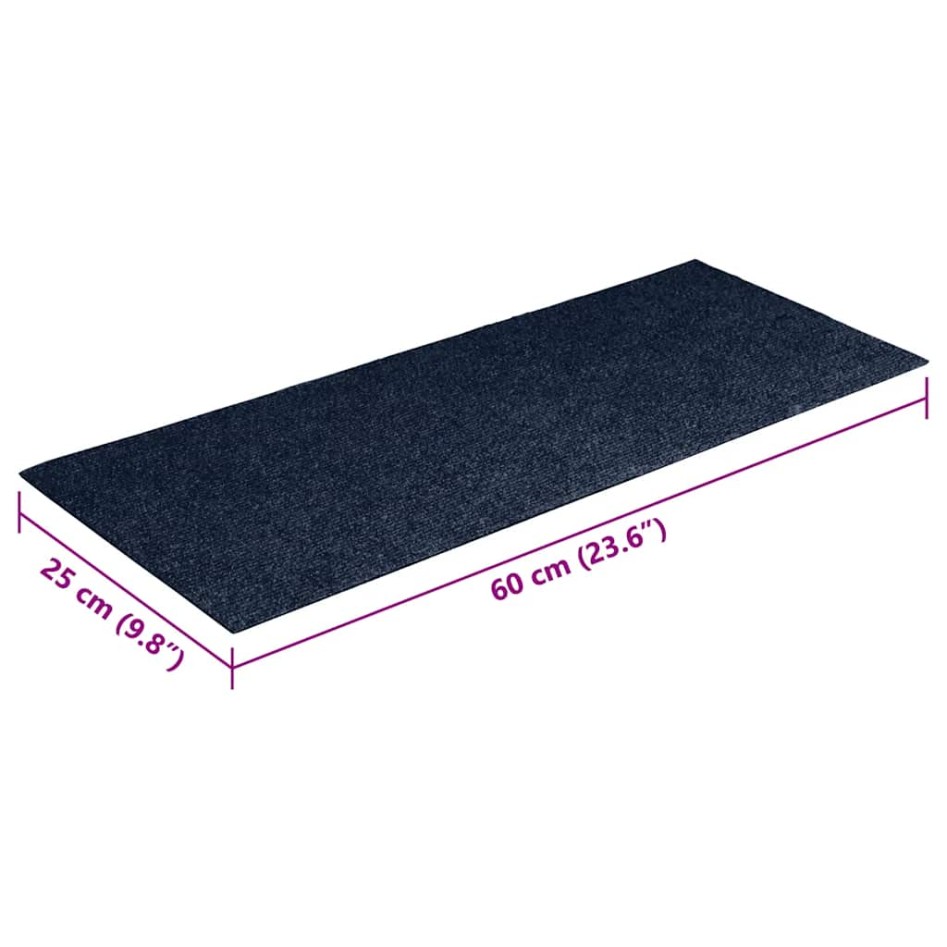 Alfombrillas escaleras autoadhesivas 30uds azul 60x25