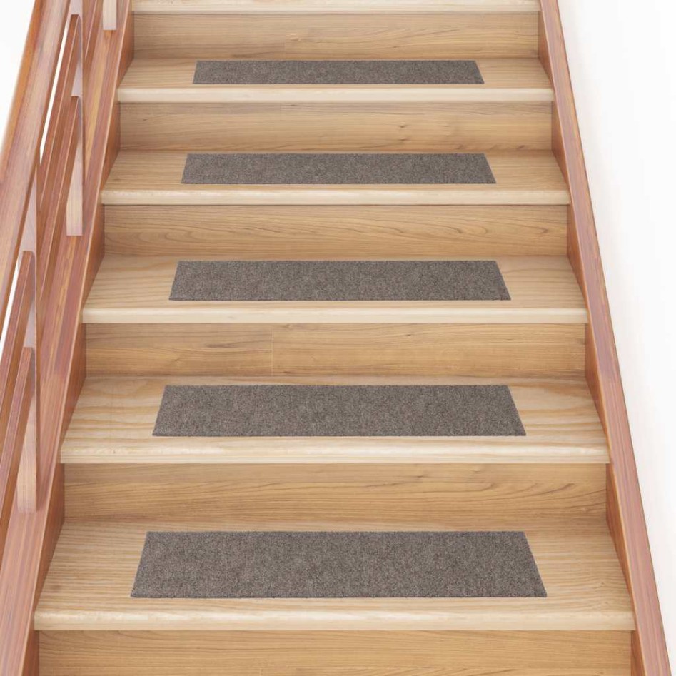 Alfombrillas escaleras autoadhesivas 30uds crema 76x20