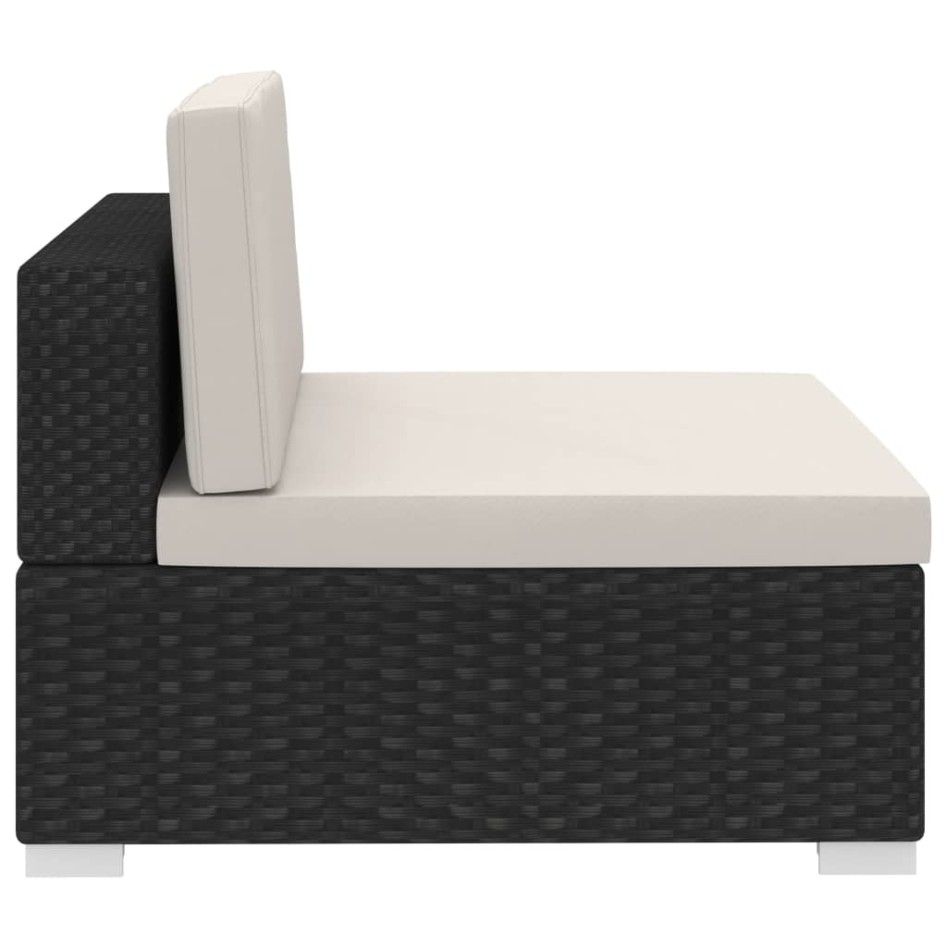 Set de sofás de jardín 3 piezas y cojines ratán sintético