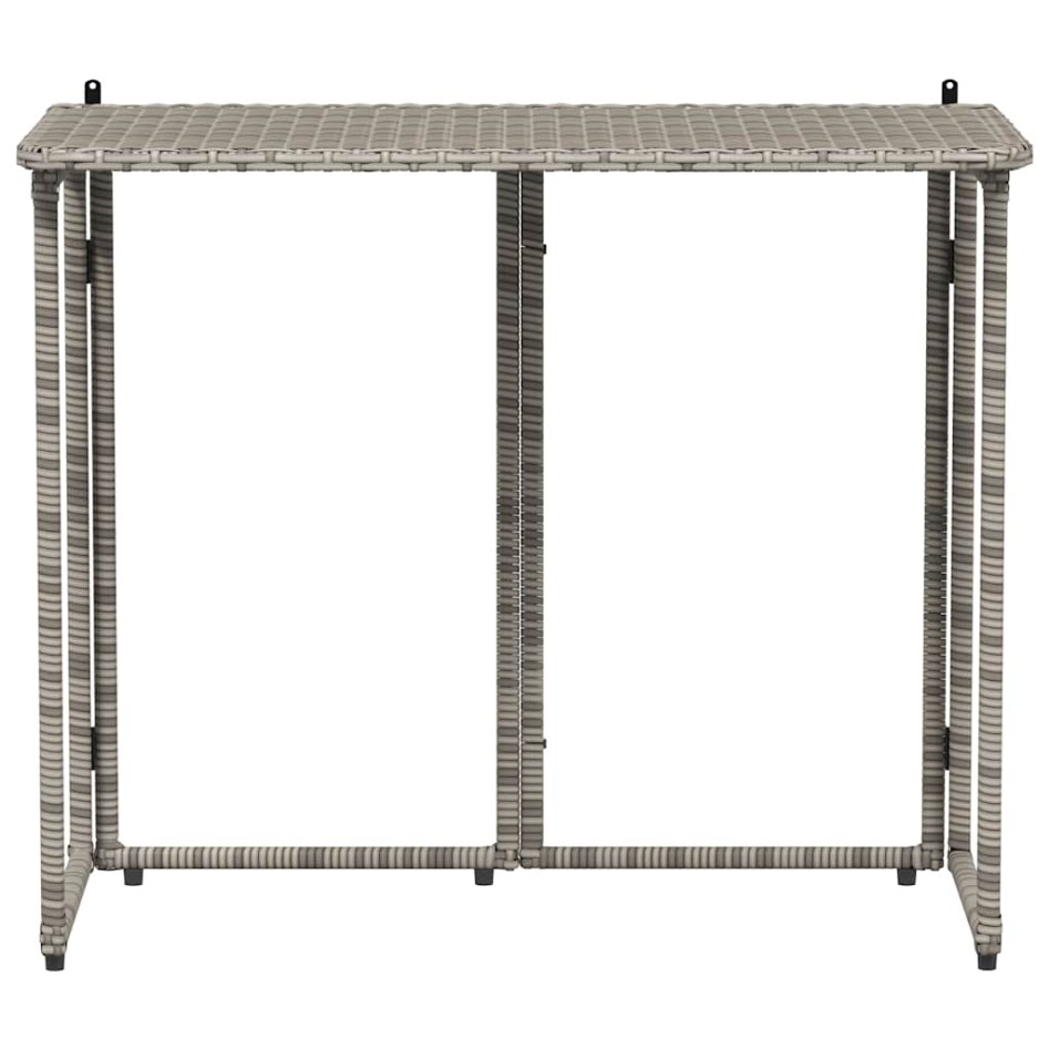 Mesa de jardín plegable gris 90x51x75 cm ratán