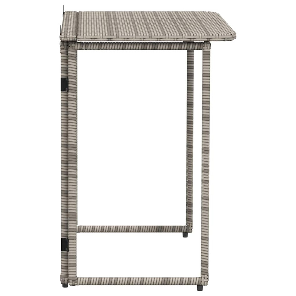 Mesa de jardín plegable gris 90x51x75 cm ratán