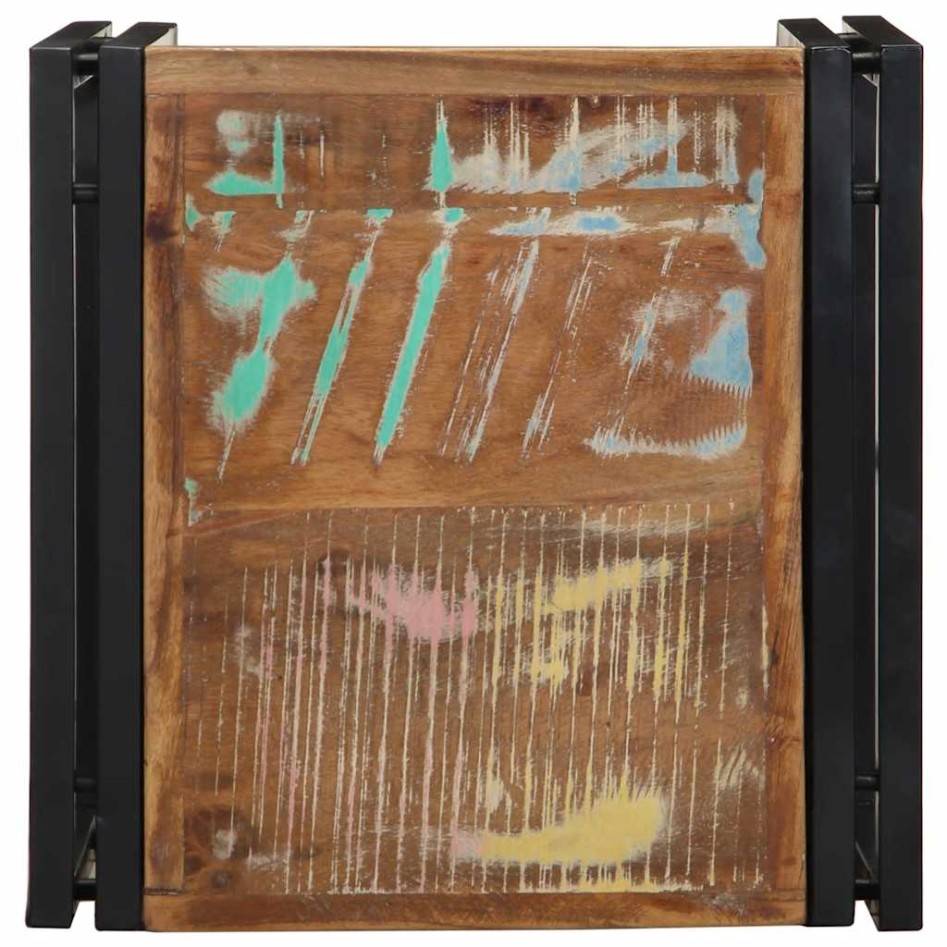 Mesa de centro multicolor 40x40x35 cm madera maciza