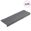 Alfombrilla autoadhesiva escalera 20 uds gris claro 65x21x4 cm