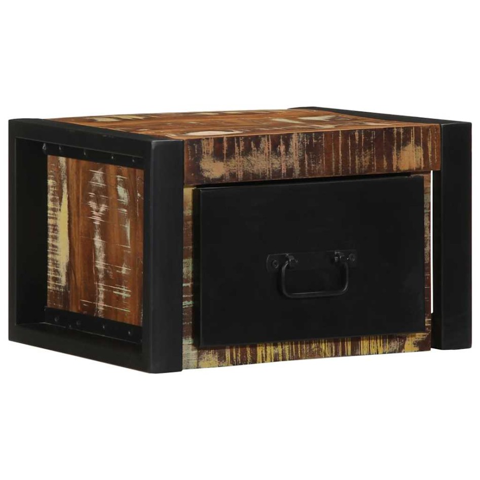 Mesilla de noche multicolor 40x35x25 cm madera maciza
