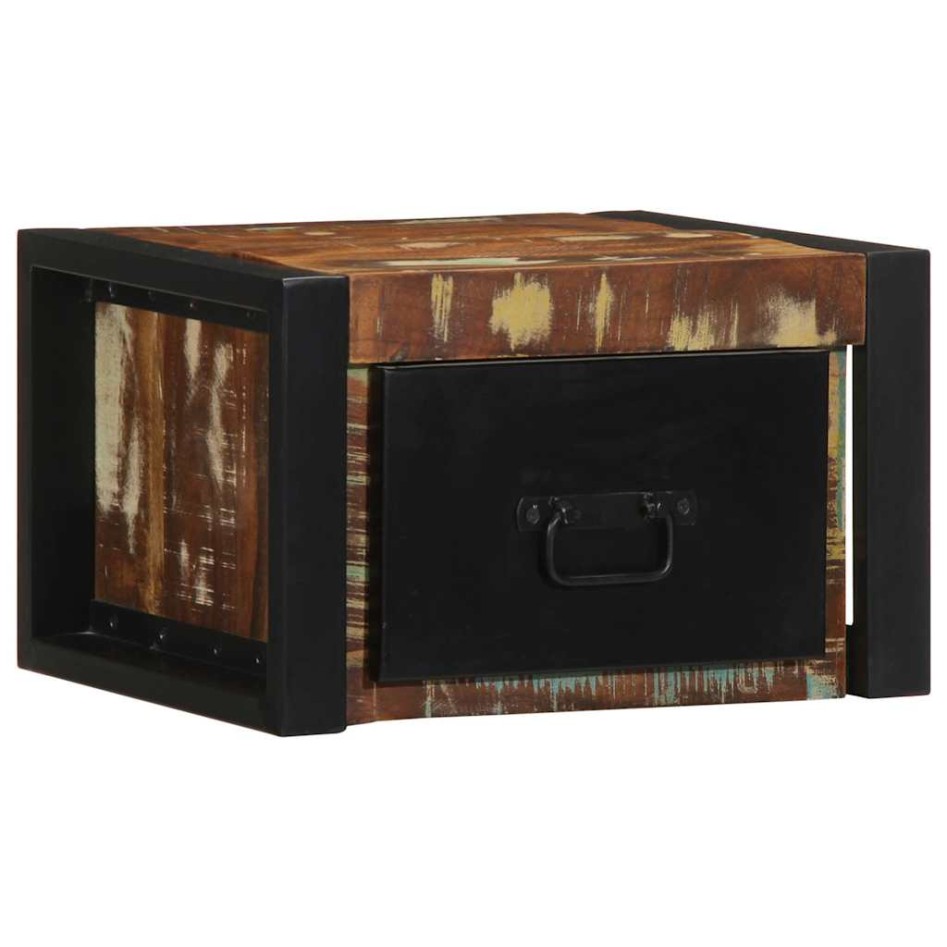 Mesilla de noche multicolor 40x35x25 cm madera maciza