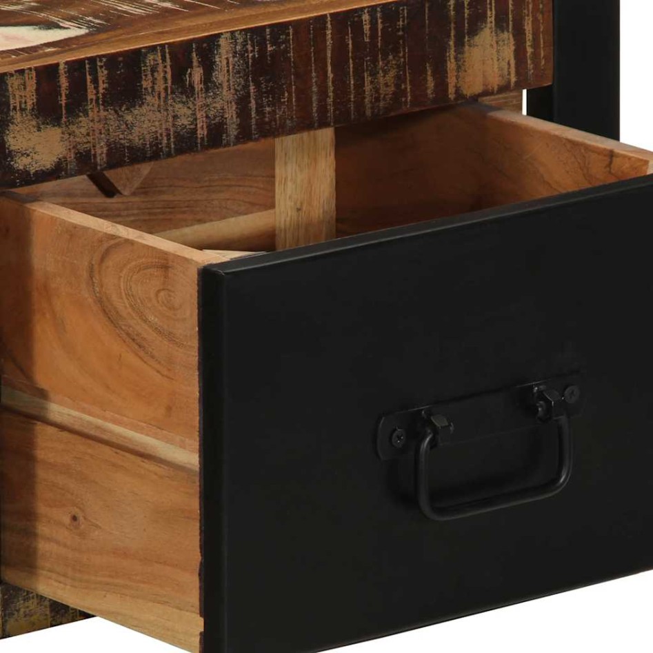 Mesilla de noche multicolor 40x35x25 cm madera maciza