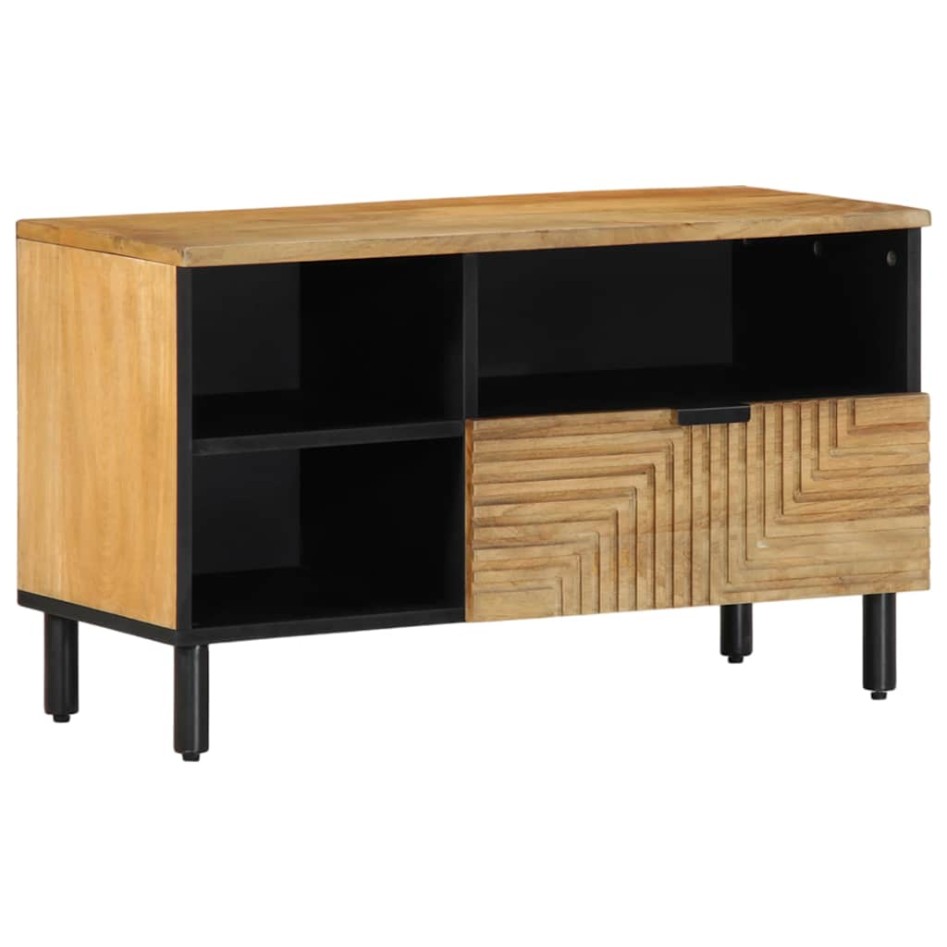 Mueble de TV madera maciza de mango marrón 80x33x46