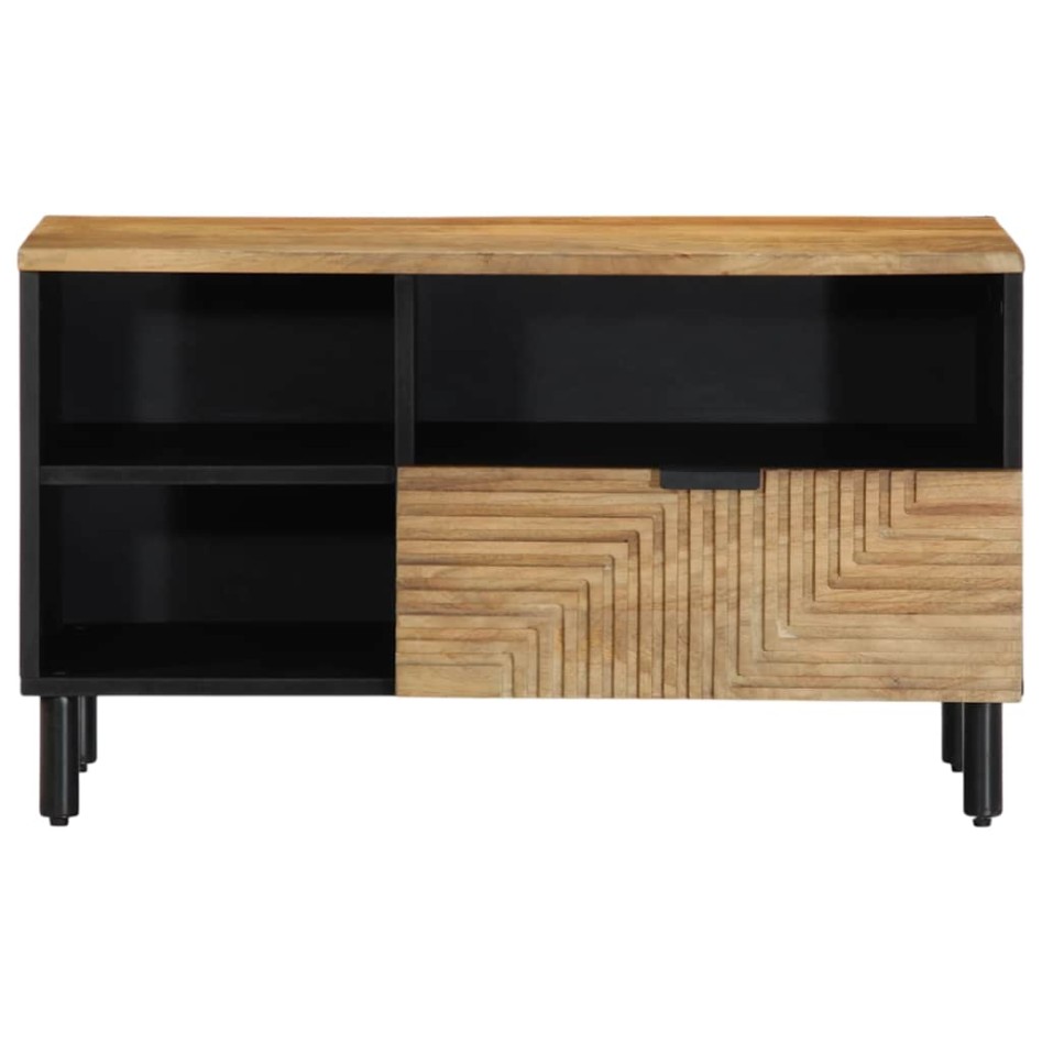 Mueble de TV madera maciza de mango marrón 80x33x46