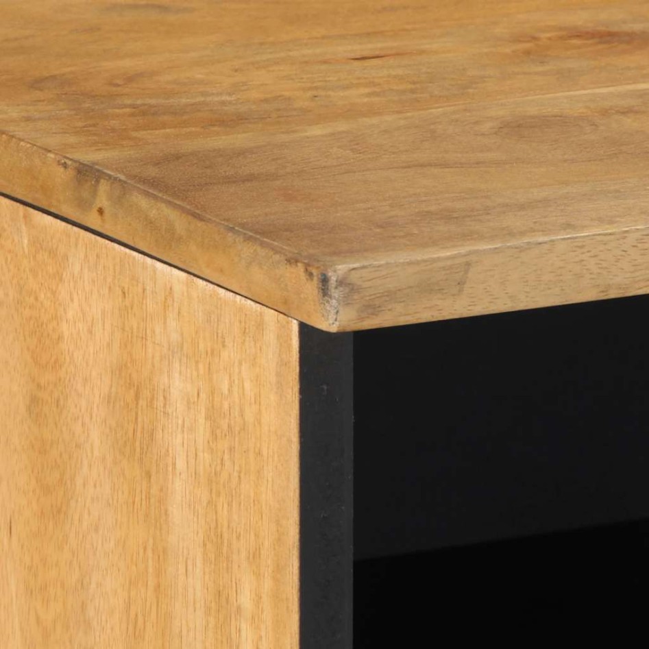 Mueble de TV madera maciza de mango marrón 80x33x46
