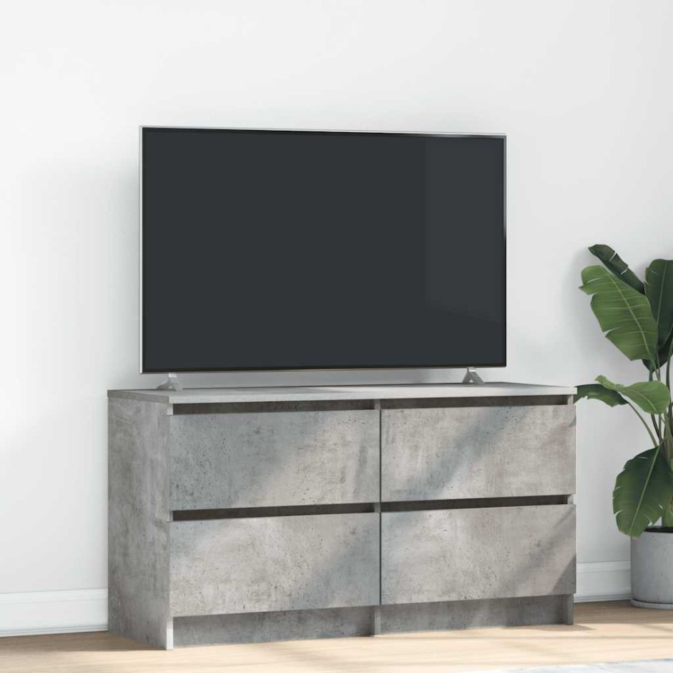 Mueble de TV madera de ingeniería gris hormigón 100x35x54