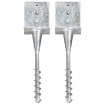 Picas de tierra 2 uds acero galvanizado plateado 14x14x58 cm
