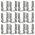 Anclajes de valla 12 uds acero galvanizado plateado9x6x15
