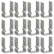 Anclajes de valla 12 uds acero galvanizado plateado9x6x15 cm