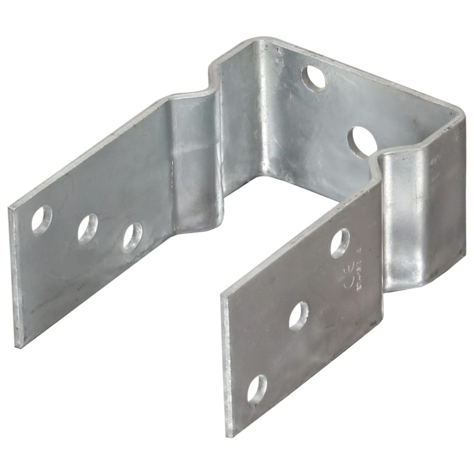 Anclajes de valla 12 uds acero galvanizado plateado9x6x15