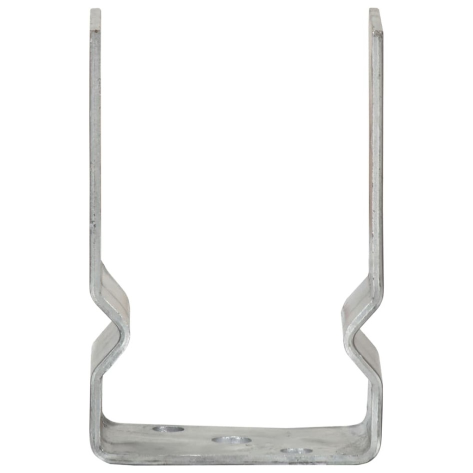 Anclajes de valla 12 uds acero galvanizado plateado9x6x15