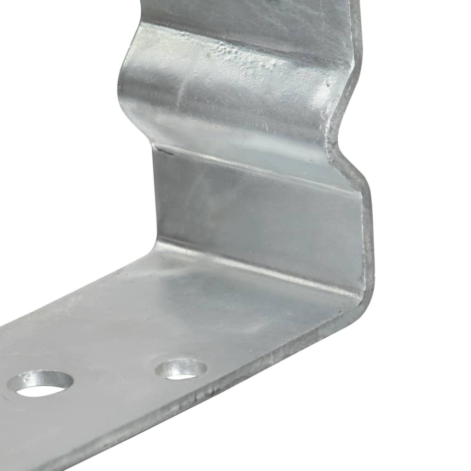Anclajes de valla 12 uds acero galvanizado plateado9x6x15