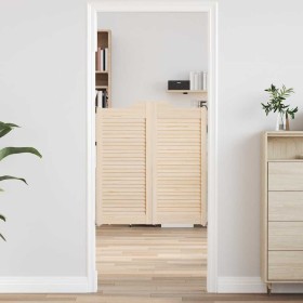 Puertas batientes diseño de lamas 1 par 90x80cm madera