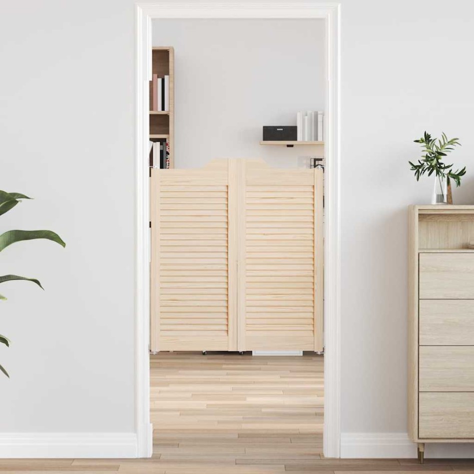 Puertas batientes diseño de lamas 1 par 90x80cm madera