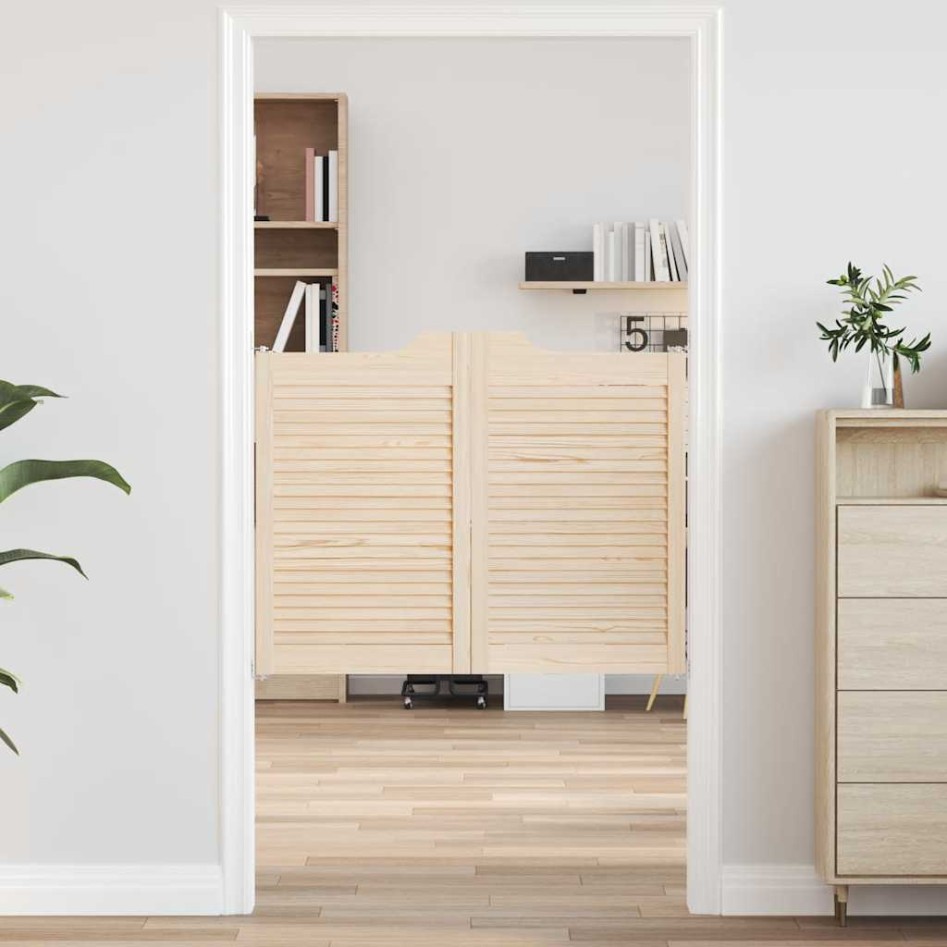 Puertas batientes diseño de lamas 1 par 80x100cm madera