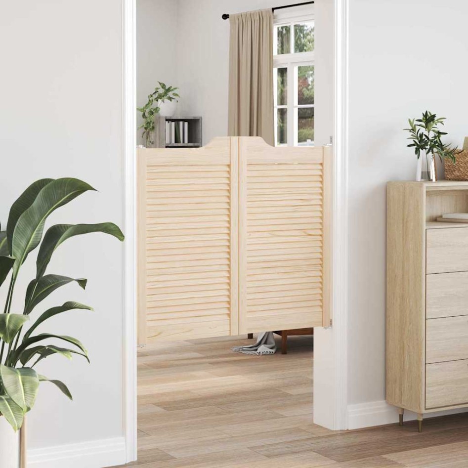 Puertas batientes diseño de lamas 1 par 90x100cm madera