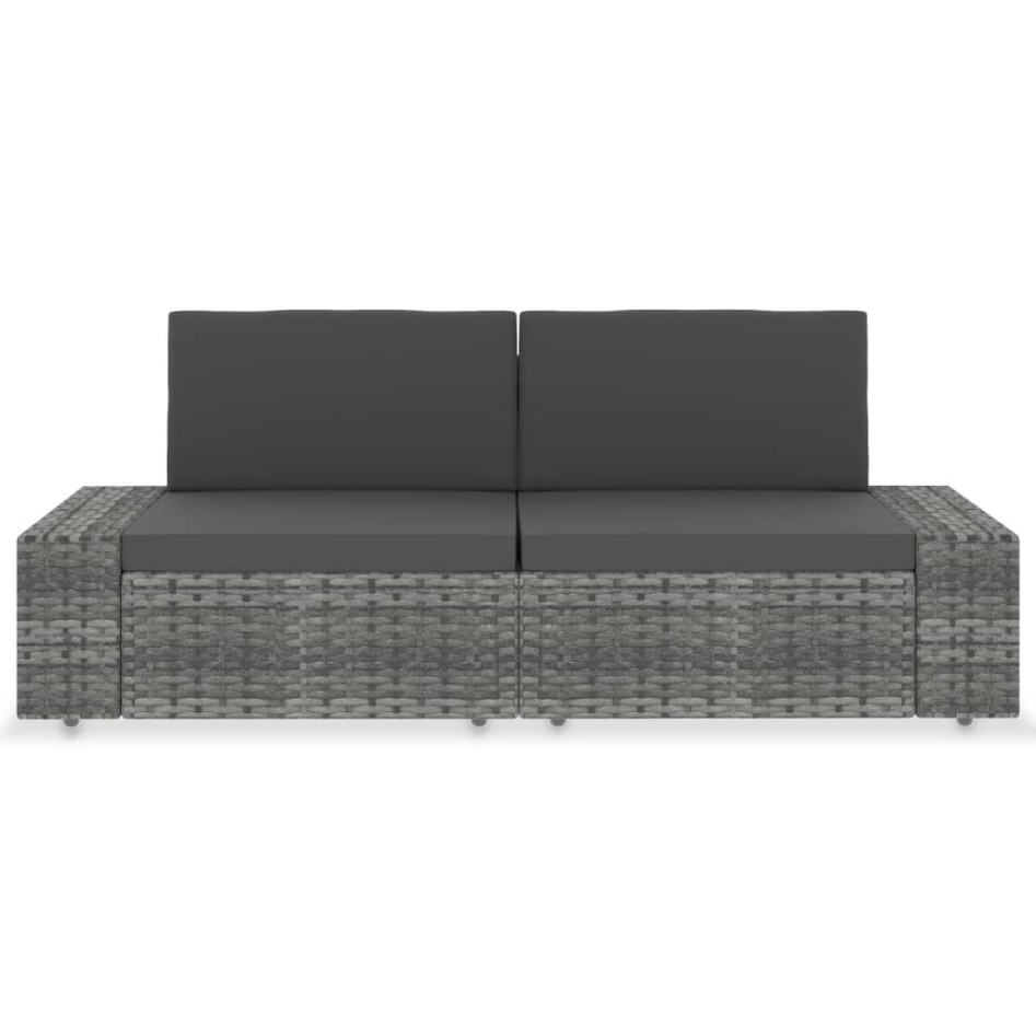 Sofá seccional de 2 plazas de ratán sintético