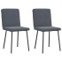Sillas de comedor 2 unidades terciopelo gris