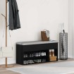 Banco zapatero roble negro 102x30,5x45 cm madera de ingeniería