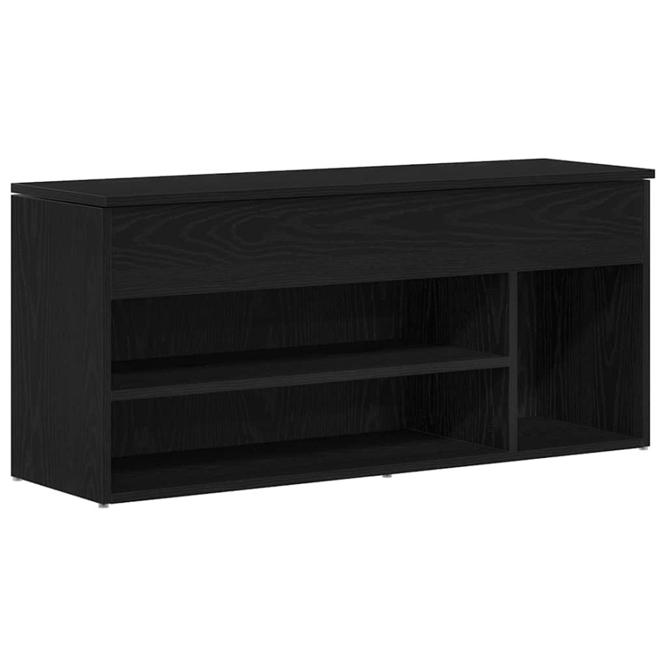 Banco zapatero roble negro 102x30,5x45 cm madera de