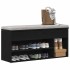Banco zapatero roble negro 102x30,5x45 cm madera de